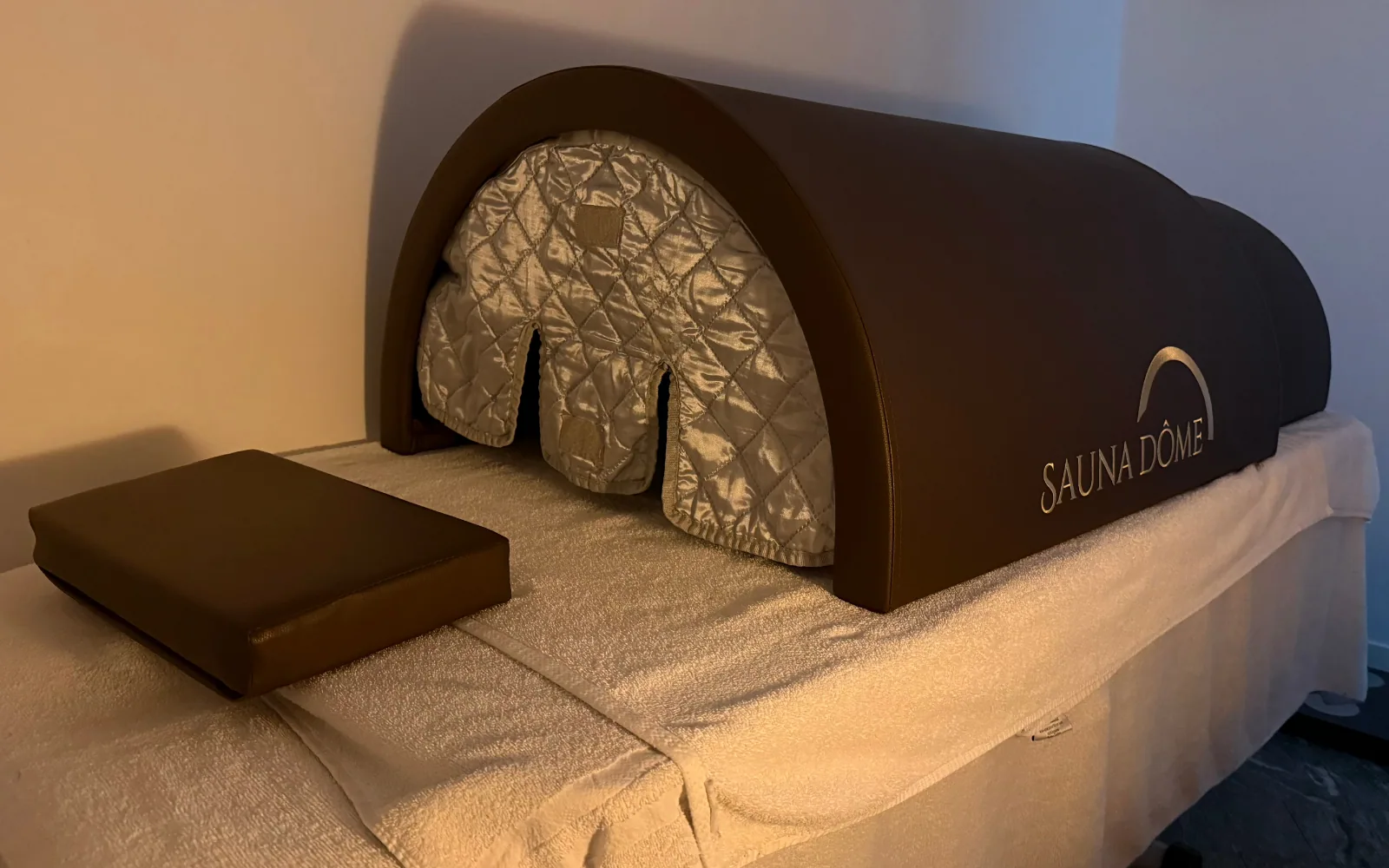 Photo du sauna japonais ouvert : intérieur du dôme